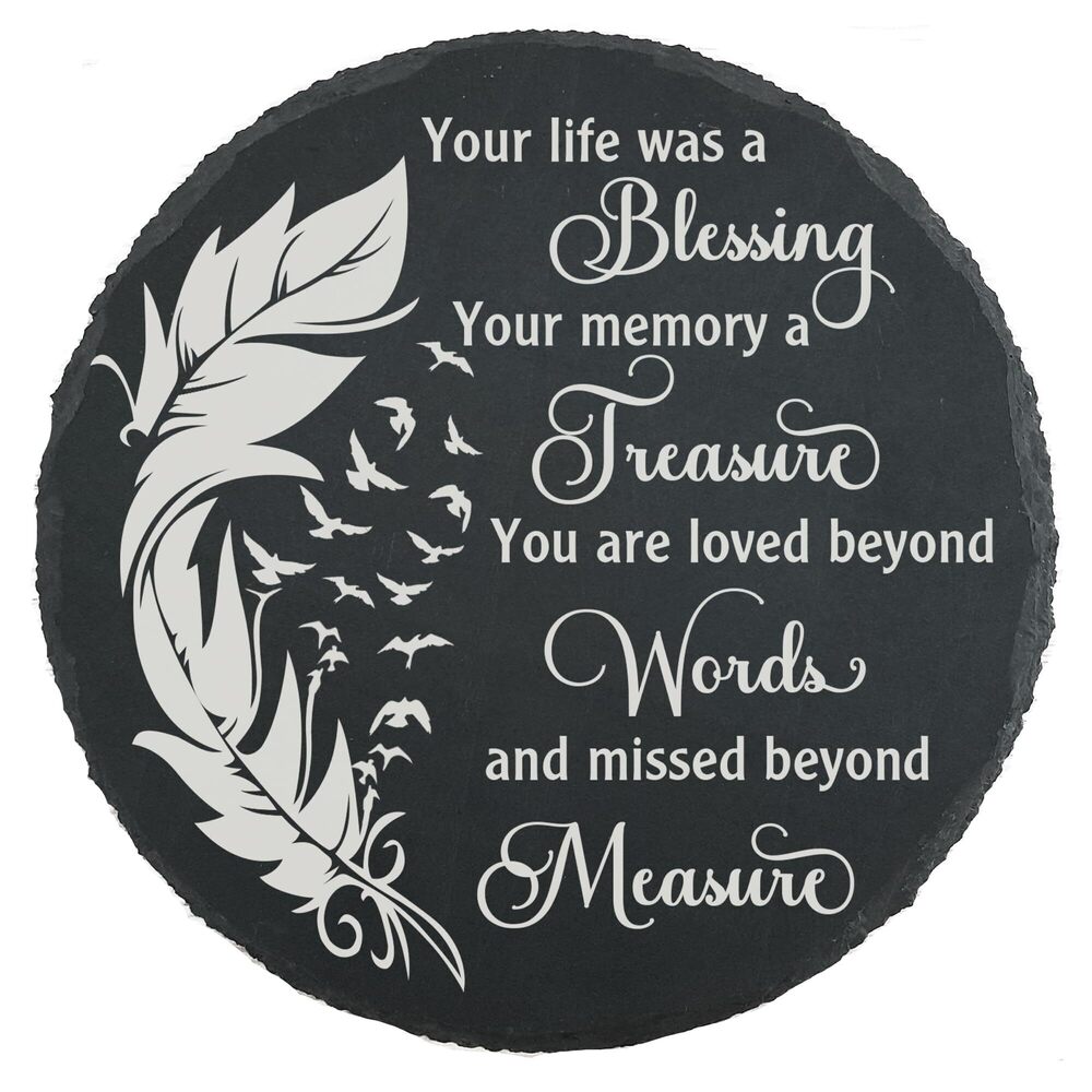 6528 Memorial Slate Stone Memorial Plaque Sympathy Gifts for Loss of Loved